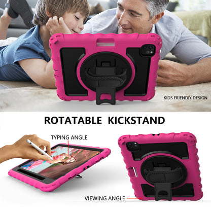 For iPad Pro 11-inch (2018) / (2020) / (2021) / (2022) / Air (2022) / (2020) Shockproof Kickstand Case Silicone+PC Tablet Cover