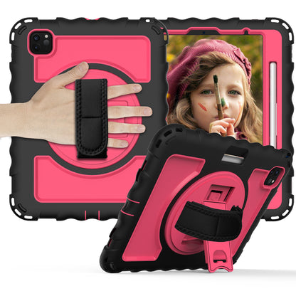 For iPad Pro 11-inch (2018) / (2020) / (2021) / (2022) / Air (2022) / (2020) Shockproof Kickstand Case Silicone+PC Tablet Cover