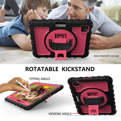 For iPad Pro 11-inch (2018) / (2020) / (2021) / (2022) / Air (2022) / (2020) Shockproof Kickstand Case Silicone+PC Tablet Cover