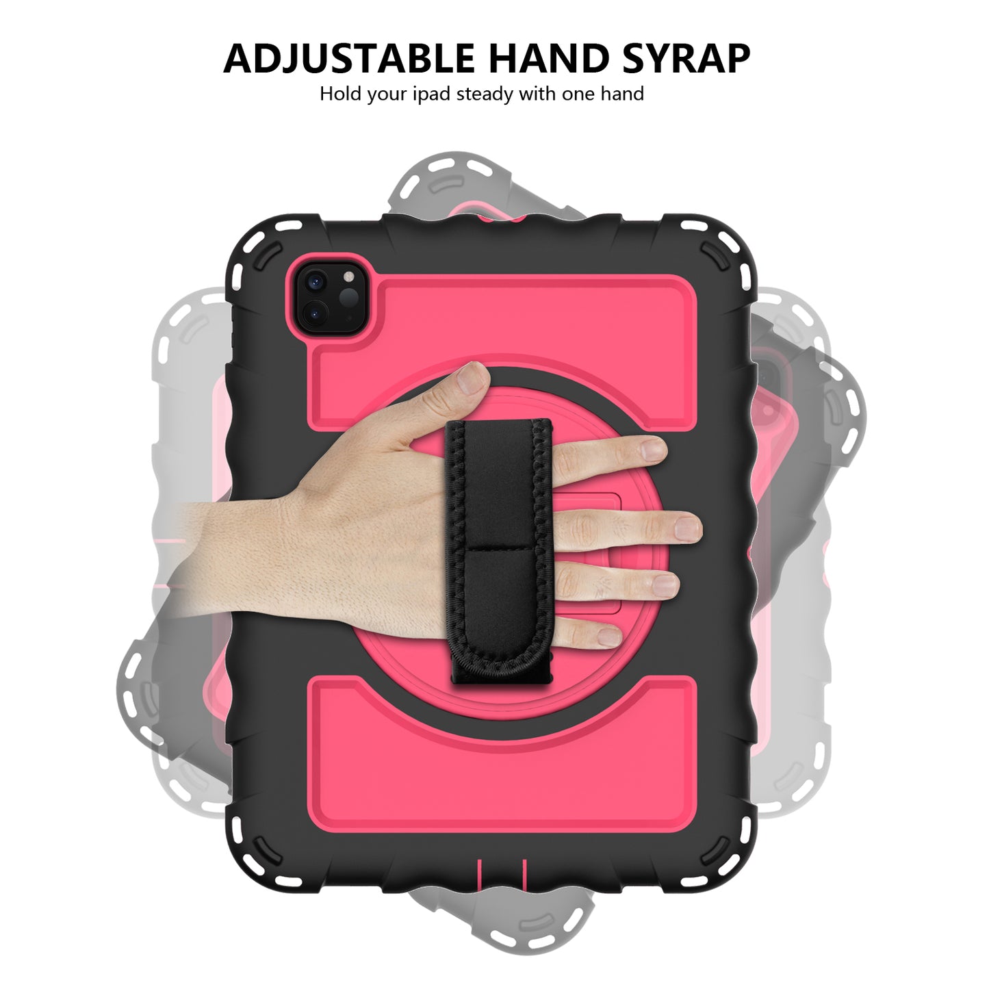 For iPad Pro 11-inch (2018) / (2020) / (2021) / (2022) / Air (2022) / (2020) Shockproof Kickstand Case Silicone+PC Tablet Cover