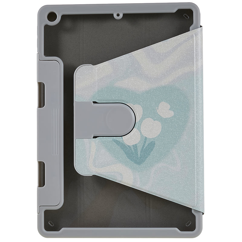 For iPad 10.2 (2019) / (2020) / (2021) PU Leather Pattern Tablet Case Stand Rotating Cover with Detachable Pencil Holder