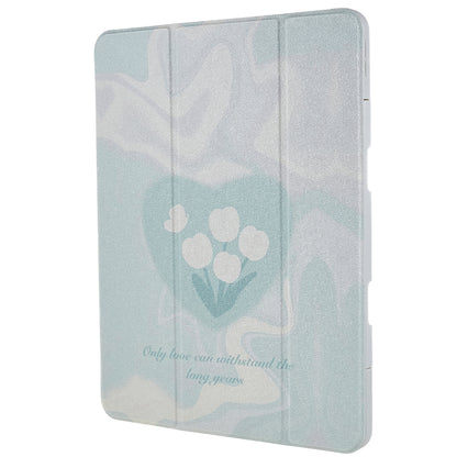 For iPad 10.2 (2019) / (2020) / (2021) PU Leather Pattern Tablet Case Stand Rotating Cover with Detachable Pencil Holder