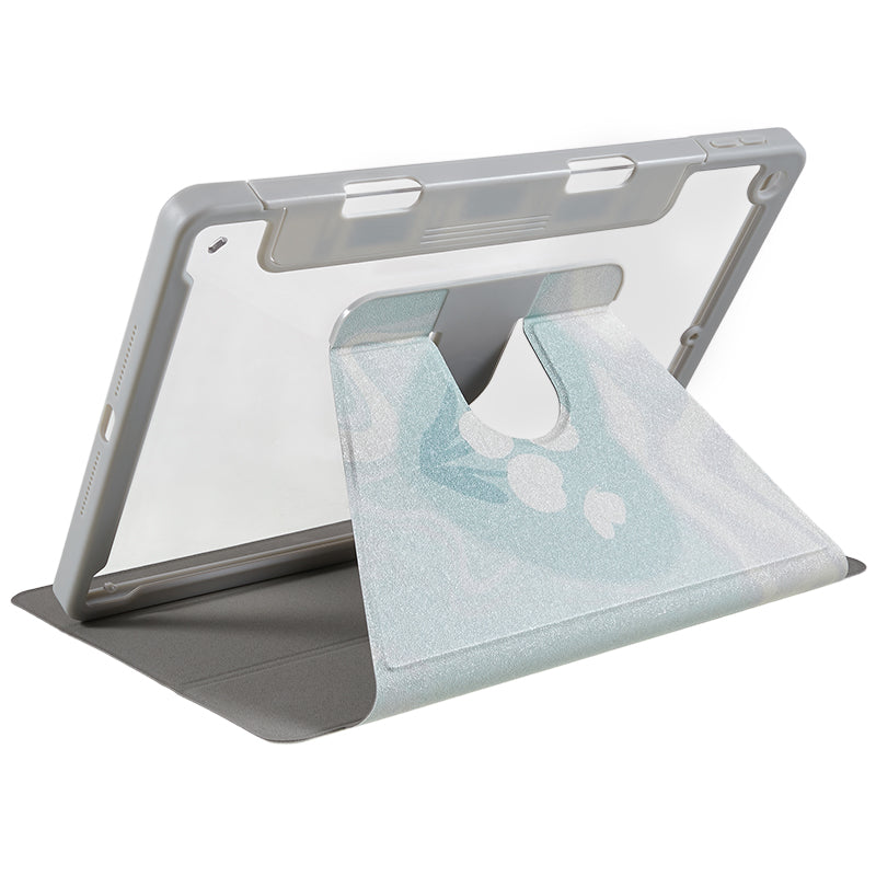 For iPad 10.2 (2019) / (2020) / (2021) PU Leather Pattern Tablet Case Stand Rotating Cover with Detachable Pencil Holder