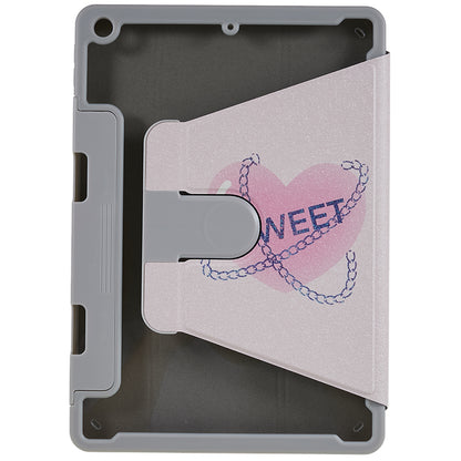 For iPad 10.2 (2019) / (2020) / (2021) PU Leather Pattern Tablet Case Stand Rotating Cover with Detachable Pencil Holder