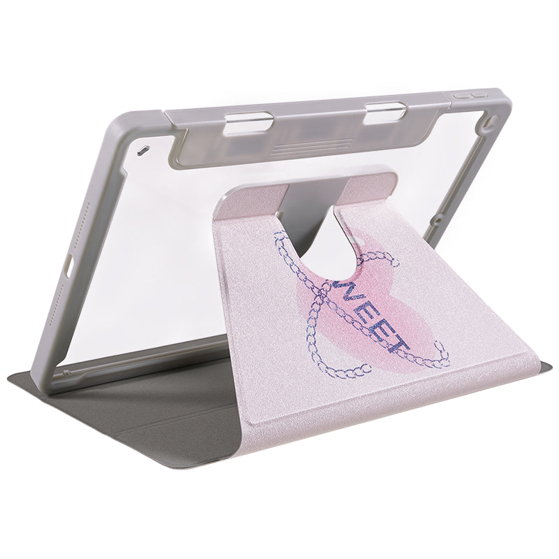 For iPad 10.2 (2019) / (2020) / (2021) PU Leather Pattern Tablet Case Stand Rotating Cover with Detachable Pencil Holder