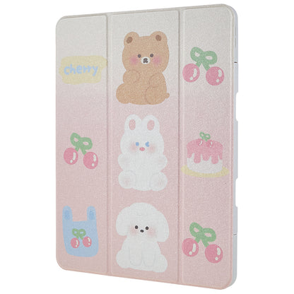For iPad 10.2 (2019) / (2020) / (2021) PU Leather Pattern Tablet Case Stand Rotating Cover with Detachable Pencil Holder