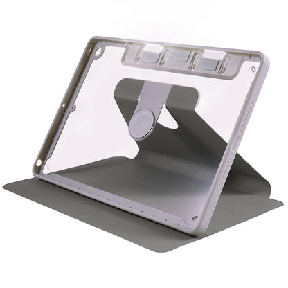 For iPad 10.2 (2019) / (2020) / (2021) PU Leather Pattern Tablet Case Stand Rotating Cover with Detachable Pencil Holder