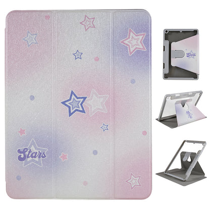 For iPad 10.2 (2019) / (2020) / (2021) PU Leather Pattern Tablet Case Stand Rotating Cover with Detachable Pencil Holder