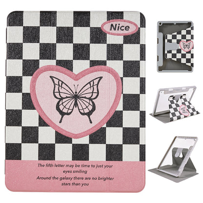 For iPad 10.2 (2019) / (2020) / (2021) PU Leather Pattern Tablet Case Stand Rotating Cover with Detachable Pencil Holder