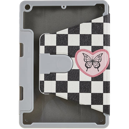 For iPad 10.2 (2019) / (2020) / (2021) PU Leather Pattern Tablet Case Stand Rotating Cover with Detachable Pencil Holder