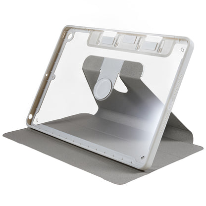 For iPad 10.2 (2019) / (2020) / (2021) PU Leather Pattern Tablet Case Stand Rotating Cover with Detachable Pencil Holder