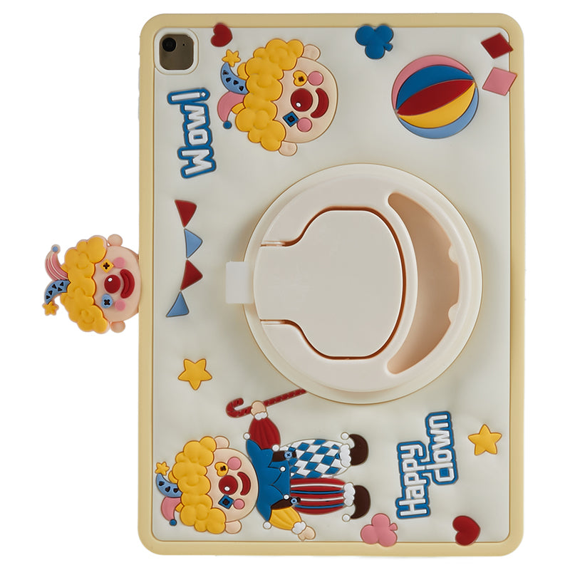 Tablet Case for iPad Air (2013) / Air 2 / iPad 9.7-inch (2017) / (2018) Rotary Kickstand Happy Clown PC+Silicone Cover