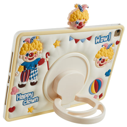Tablet Case for iPad Air (2013) / Air 2 / iPad 9.7-inch (2017) / (2018) Rotary Kickstand Happy Clown PC+Silicone Cover