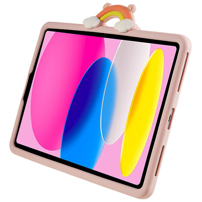 For iPad Air (2020) / (2022) / iPad Pro 11 (2020) / (2021) / (2022) PC+Silicone Case Rotary Kickstand Cartoon Bear Tablet Cover