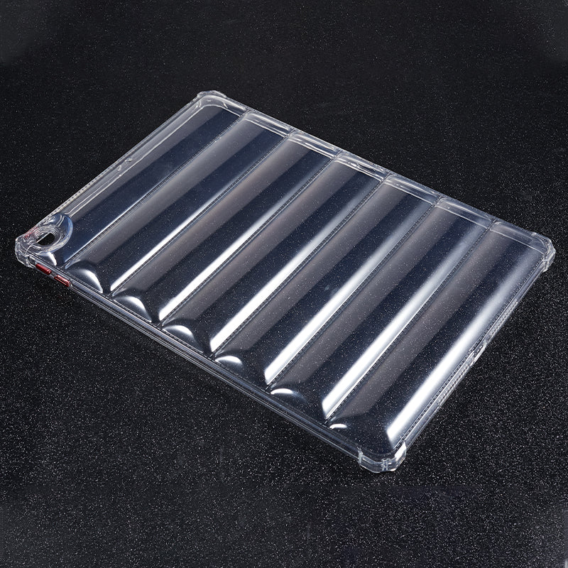 For iPad 10.2 (2021) / (2020) / (2019) Transparent Tablet Case Airbag Down Jacket Design TPU Back Cover