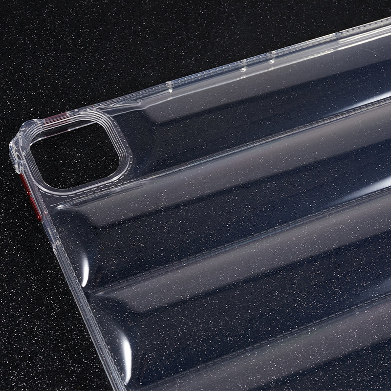 For iPad Pro 12.9 (2020) / (2021) / (2022) Tablet Case Airbag Down Jacket Design Clear TPU Tablet Cover