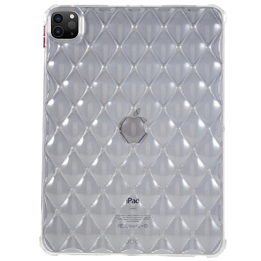For iPad Pro 11 (2020) / (2021) / (2022) TPU Tablet Case Airbag Diamond Texture Transparent TPU Tablet Cover