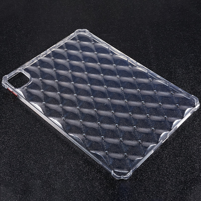 For iPad Pro 11 (2020) / (2021) / (2022) TPU Tablet Case Airbag Diamond Texture Transparent TPU Tablet Cover