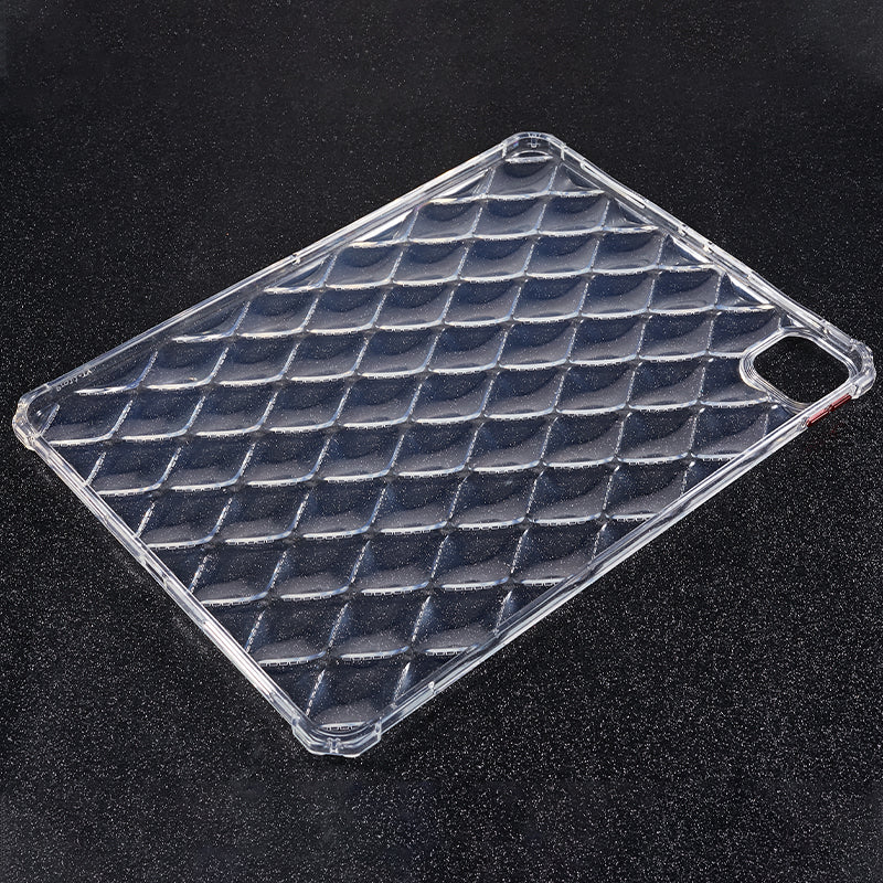 For iPad Pro 11 (2020) / (2021) / (2022) TPU Tablet Case Airbag Diamond Texture Transparent TPU Tablet Cover