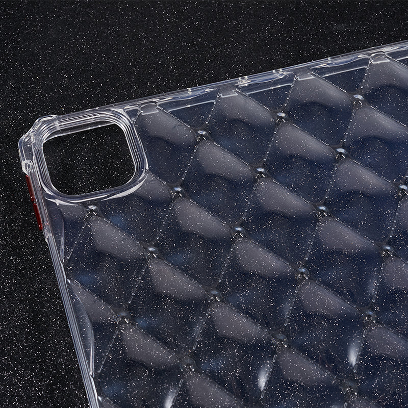 For iPad Pro 11 (2020) / (2021) / (2022) TPU Tablet Case Airbag Diamond Texture Transparent TPU Tablet Cover