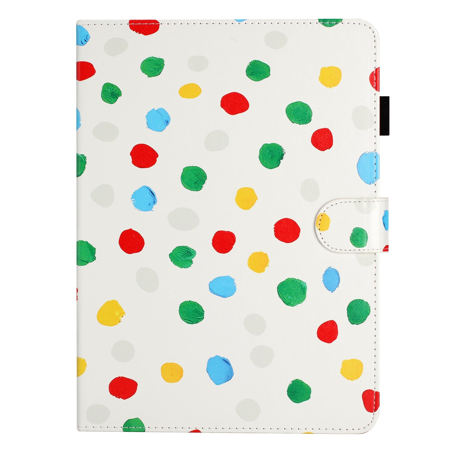 For iPad 10.9 (2022) PU Leather Tablet Cover Dots Pattern Stand Smart Cover with Card Holder