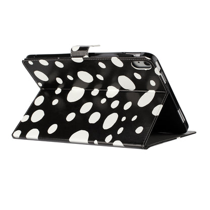 For iPad 10.9 (2022) PU Leather Tablet Cover Dots Pattern Stand Smart Cover with Card Holder