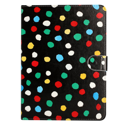 For iPad 10.9 (2022) PU Leather Tablet Cover Dots Pattern Stand Smart Cover with Card Holder