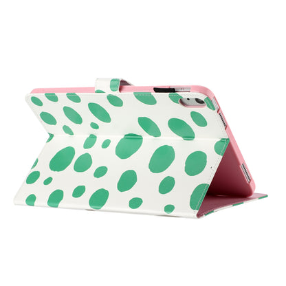 For iPad 10.9 (2022) PU Leather Tablet Cover Dots Pattern Stand Smart Cover with Card Holder