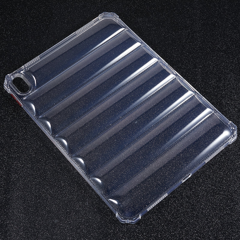 For iPad 10.9 (2022) Soft TPU Clear Tablet Case Airbag Down Jacket Design Anti-drop Cover