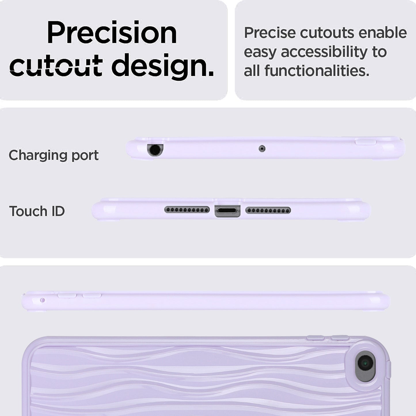 For iPad mini (2019) 7.9 inch / mini 4 Anti-drop Tablet Case Soft TPU Wave Texture Tablet Cover
