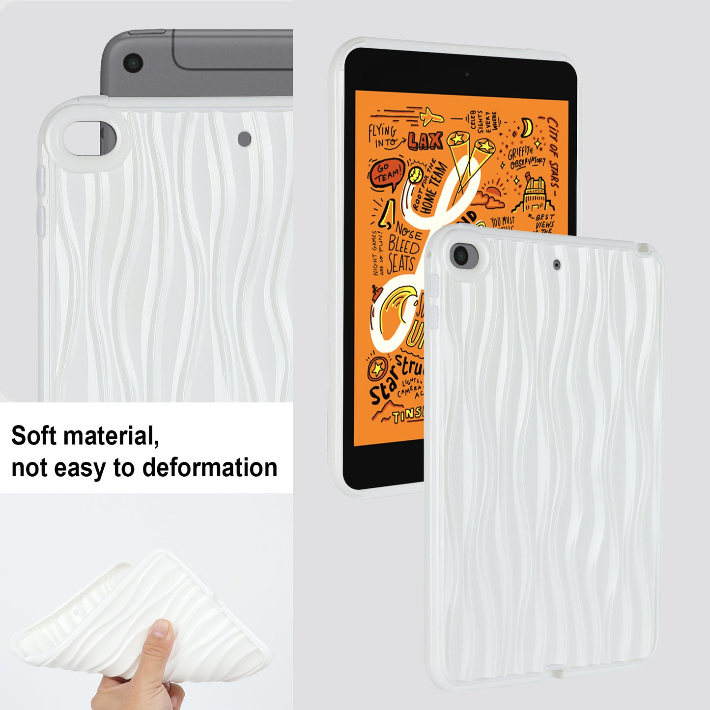 For iPad mini (2019) 7.9 inch / mini 4 Anti-drop Tablet Case Soft TPU Wave Texture Tablet Cover