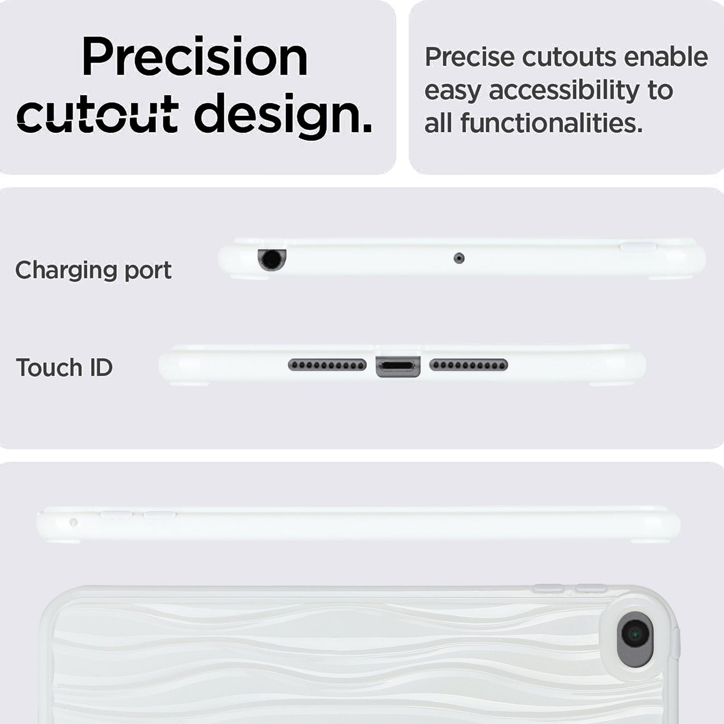 For iPad mini (2019) 7.9 inch / mini 4 Anti-drop Tablet Case Soft TPU Wave Texture Tablet Cover