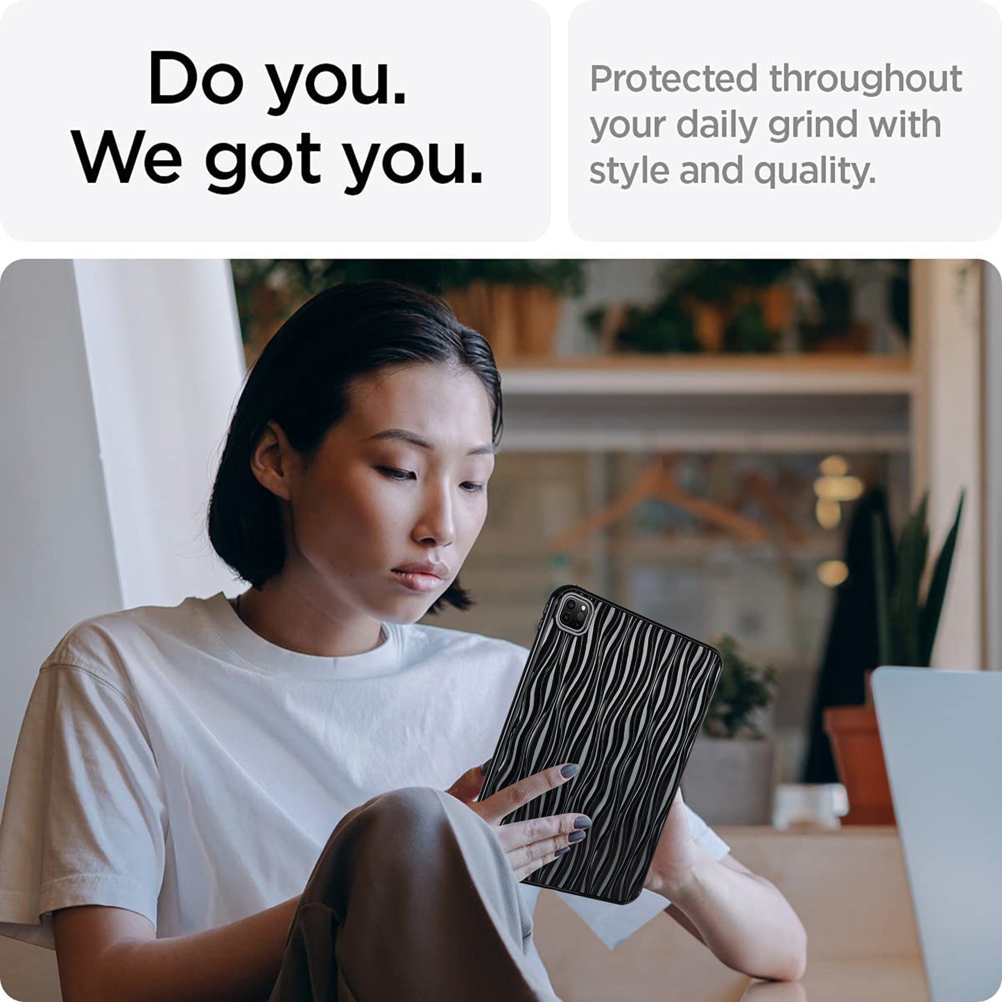 For iPad Pro 11 (2020) / (2021) / (2022) Soft TPU Tablet Case Wave Texture Anti-scratch Tablet Cover