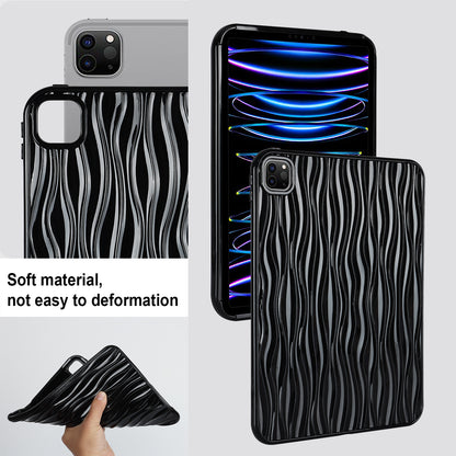 For iPad Pro 11 (2020) / (2021) / (2022) Soft TPU Tablet Case Wave Texture Anti-scratch Tablet Cover