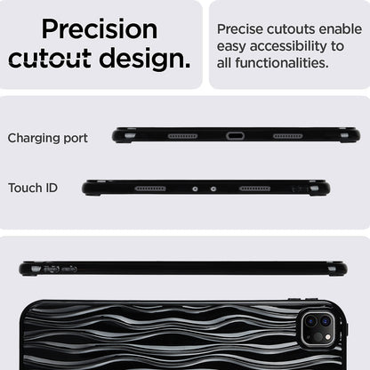For iPad Pro 11 (2020) / (2021) / (2022) Soft TPU Tablet Case Wave Texture Anti-scratch Tablet Cover