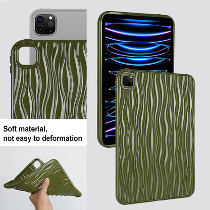 For iPad Pro 11 (2020) / (2021) / (2022) Soft TPU Tablet Case Wave Texture Anti-scratch Tablet Cover