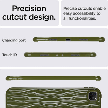 For iPad Pro 11 (2020) / (2021) / (2022) Soft TPU Tablet Case Wave Texture Anti-scratch Tablet Cover