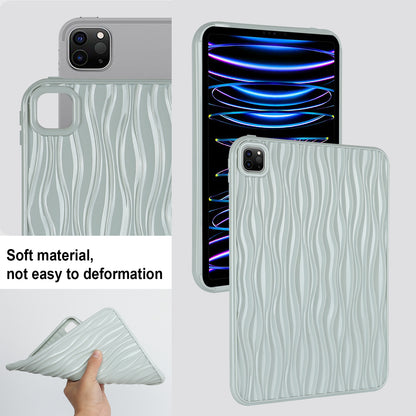 For iPad Pro 11 (2020) / (2021) / (2022) Soft TPU Tablet Case Wave Texture Anti-scratch Tablet Cover