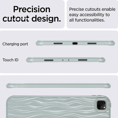 For iPad Pro 11 (2020) / (2021) / (2022) Soft TPU Tablet Case Wave Texture Anti-scratch Tablet Cover