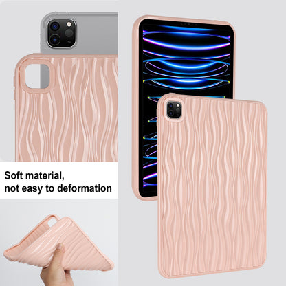 For iPad Pro 11 (2020) / (2021) / (2022) Soft TPU Tablet Case Wave Texture Anti-scratch Tablet Cover