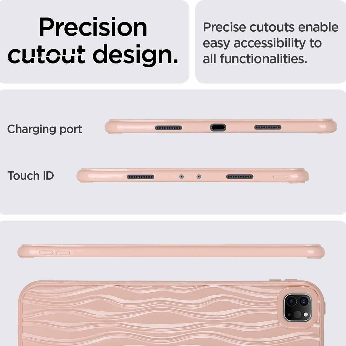 For iPad Pro 11 (2020) / (2021) / (2022) Soft TPU Tablet Case Wave Texture Anti-scratch Tablet Cover