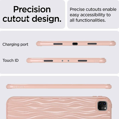 For iPad Pro 11 (2020) / (2021) / (2022) Soft TPU Tablet Case Wave Texture Anti-scratch Tablet Cover