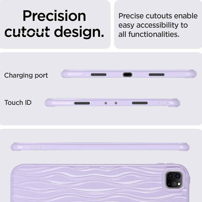 For iPad Pro 11 (2020) / (2021) / (2022) Soft TPU Tablet Case Wave Texture Anti-scratch Tablet Cover