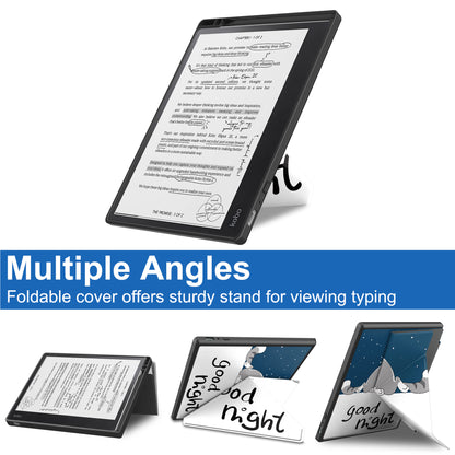 For Kobo Elipsa 2E Origami Stand Case PU Leather Pattern Printing Ebook Reader Cover with Auto Wake / Sleep
