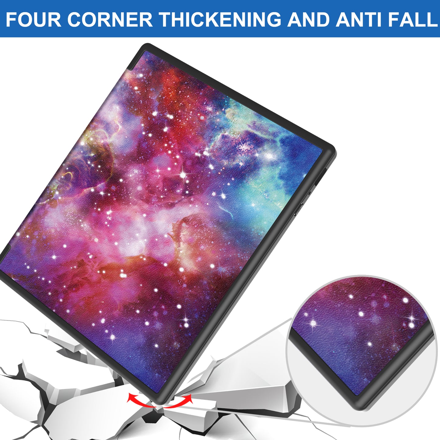 For Kobo Elipsa 2E Origami Stand Case PU Leather Pattern Printing Ebook Reader Cover with Auto Wake / Sleep