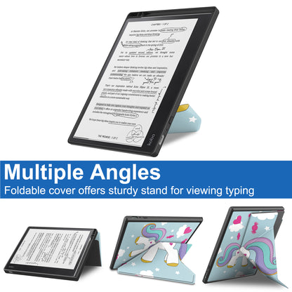 For Kobo Elipsa 2E Origami Stand Case PU Leather Pattern Printing Ebook Reader Cover with Auto Wake / Sleep