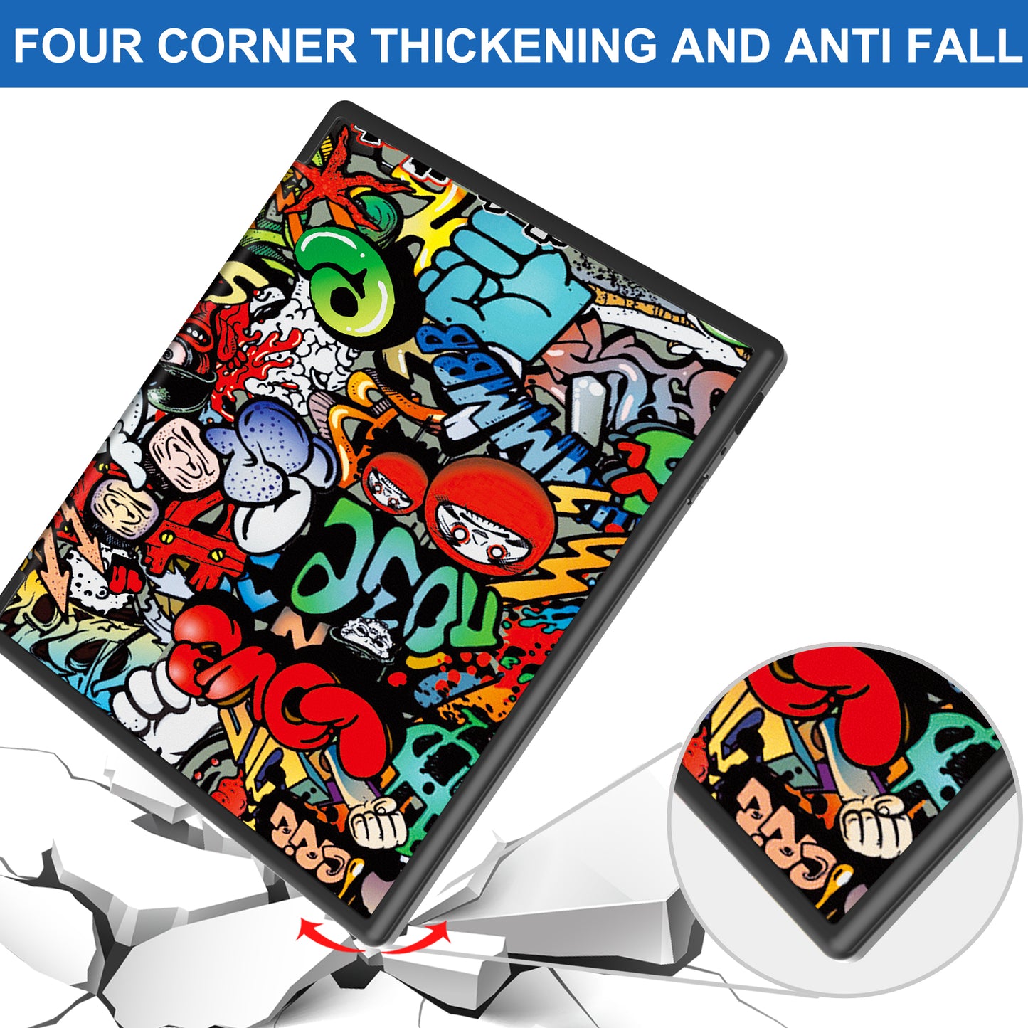 For Kobo Elipsa 2E Origami Stand Case PU Leather Pattern Printing Ebook Reader Cover with Auto Wake / Sleep