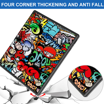 For Kobo Elipsa 2E Origami Stand Case PU Leather Pattern Printing Ebook Reader Cover with Auto Wake / Sleep