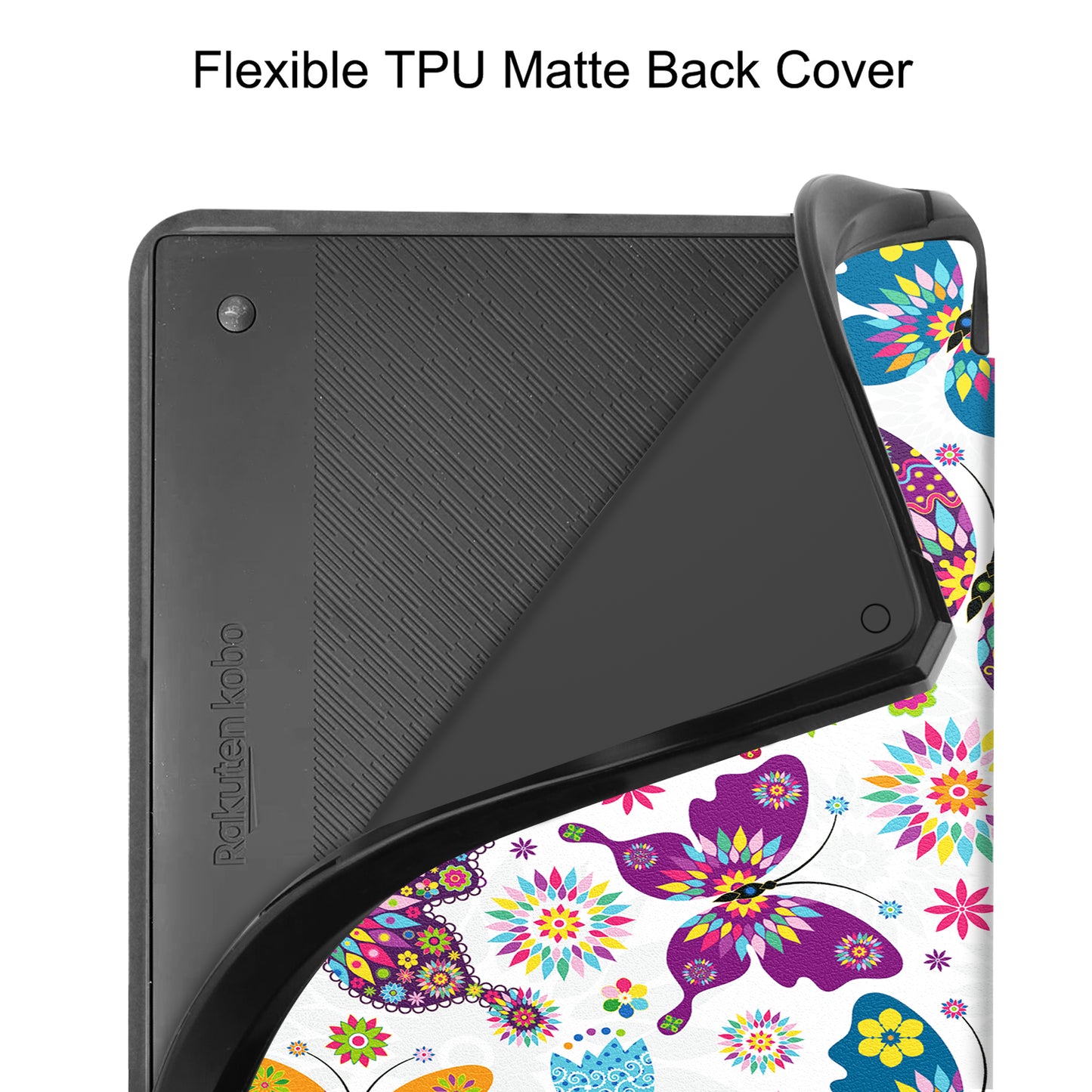 For Kobo Elipsa 2E Origami Stand Case PU Leather Pattern Printing Ebook Reader Cover with Auto Wake / Sleep