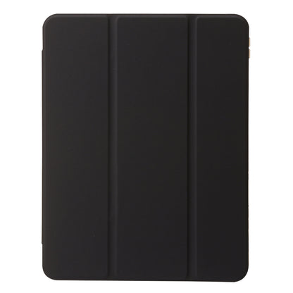 For iPad 10.9 (2022) Tri-fold Stand Smart Case PU Leather Transparent Acrylic+TPU Tablet Cover